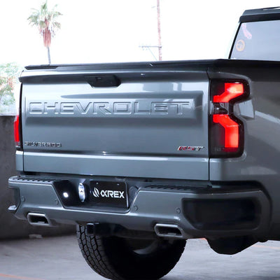AlphaRex 19-25 Chevrolet Silverado 1500 / 20-25 Silverado 2500HD/3500HD LUXX-Series LED Tail Lights Black Red