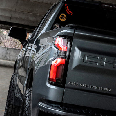 AlphaRex 19-25 Chevrolet Silverado 1500 / 20-25 Silverado 2500HD/3500HD LUXX-Series LED Tail Lights Alpha-Black