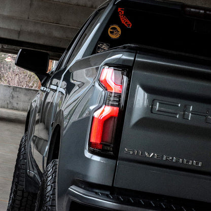 AlphaRex 19-25 Chevrolet Silverado 1500 / 20-25 Silverado 2500HD/3500HD LUXX-Series LED Tail Lights Alpha-Black