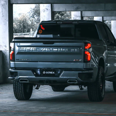 AlphaRex 19-25 Chevrolet Silverado 1500 / 20-25 Silverado 2500HD/3500HD LUXX-Series LED Tail Lights Black Red