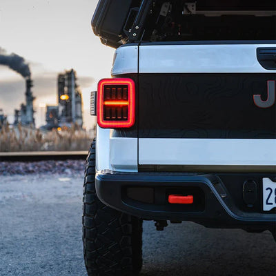 AlphaRex 19-25 Jeep Gladiator JT NOVA-Series Prismatic LED Tail Lights Black-Red