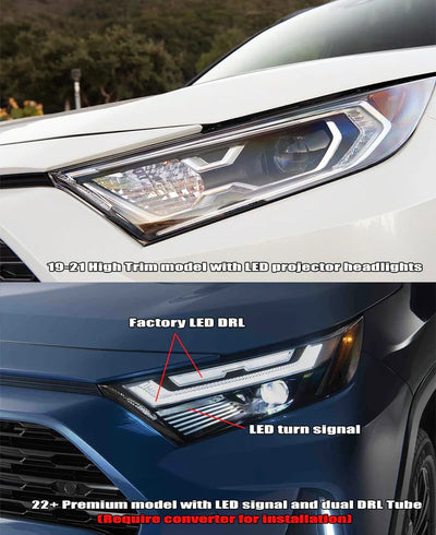AlphaRex 19-24 Toyota RAV4 (High Trim) NOVA-Series LED Projector Headlights Alpha-Black