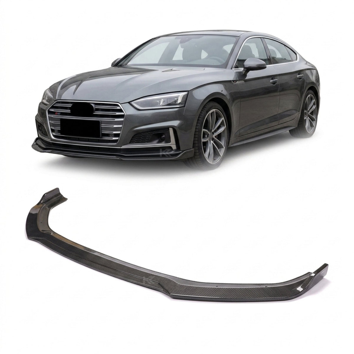 2017–2019 Audi A5 S-Line / S5 B9 Coupe & Sportback Front Lip Splitter – Carbon Fiber