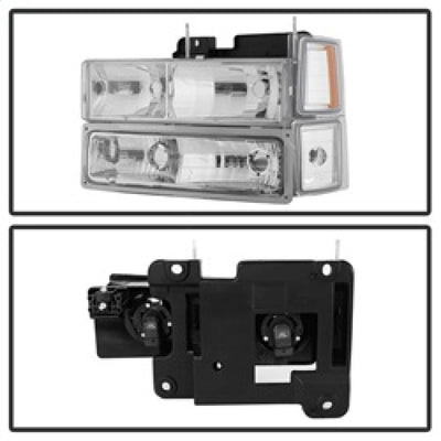 SPYDER Xtune Chevy Suburban 94-98 Headlights w/ Corner & Parking Lights 8pcs Chrome HD-JH-CCK88-AM-C-SET 5069535
