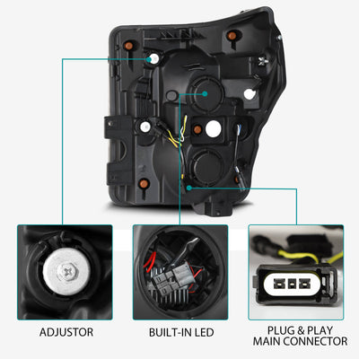 AlphaRex 11-16 Ford Super Duty LUXX-Series LED Projector Headlights Alpha-Black