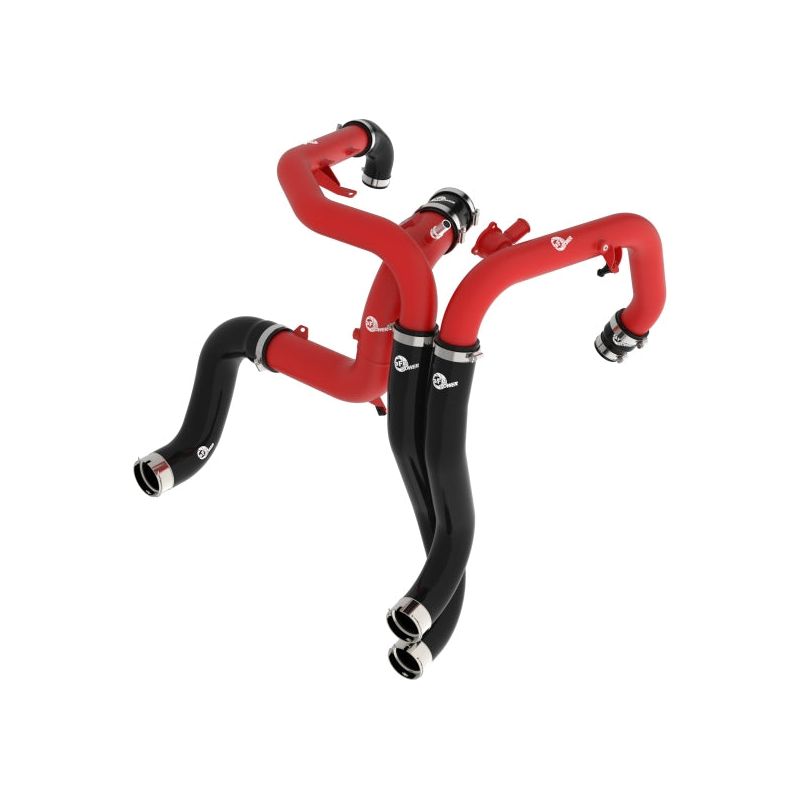 aFe 22-24 Ford Bronco Raptor BladeRunner Aluminum Hot and Cold Charge Pipe Kit Red