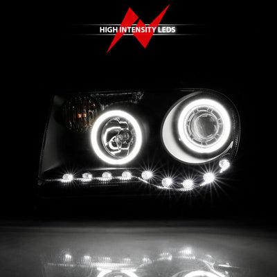 Anzo 2005-2010 Chrysler 300C Projector Headlights w/ Halo Black (CCFL) G2