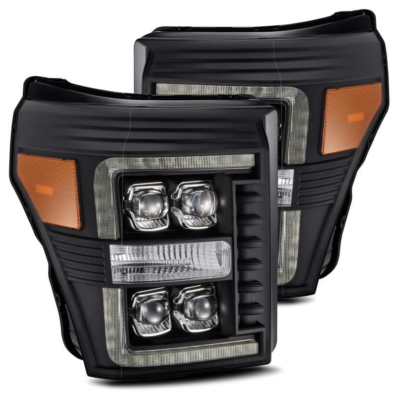 AlphaRex 11-16 Ford Super Duty NOVA-Series LED Projector Headlights Black