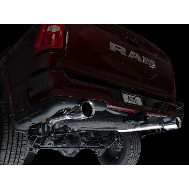 AWE 25+ RAM 1500 3.0TT 0FG Catback Touring Exhaust - Chrome Silver Tips