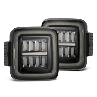 AlphaRex 18-23 Jeep Wrangler JL NOVA Prismatic LED Taillights Alpha-Black 602010 *Discontinued