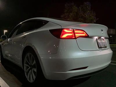 AlphaRex 20-24 Tesla Model Y / 22-23 Model 3 (With Stock Amber Turn Signal) PRO-Series LED Tail Lights Jet Black