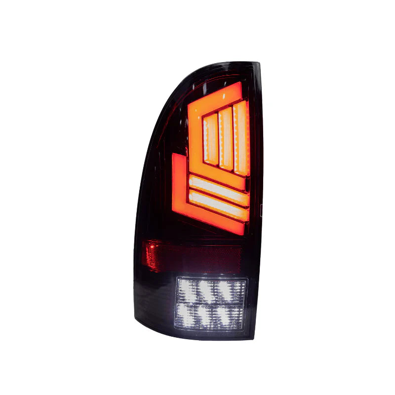 Winjet Toyota Tacoma 2005-15 Sequential Tail Lights - Glossy Black Clear