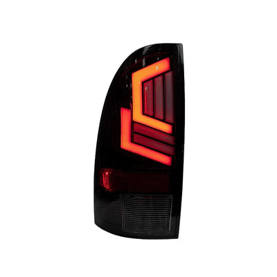 Winjet Toyota Tacoma 2005-15 Sequential Tail Lights - Glossy Black Clear