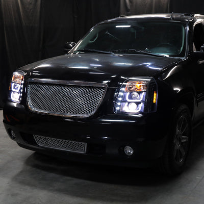 Spec-D 07-14 GMC Yukon Denali 1500 2500 Headlights U-Bar Black