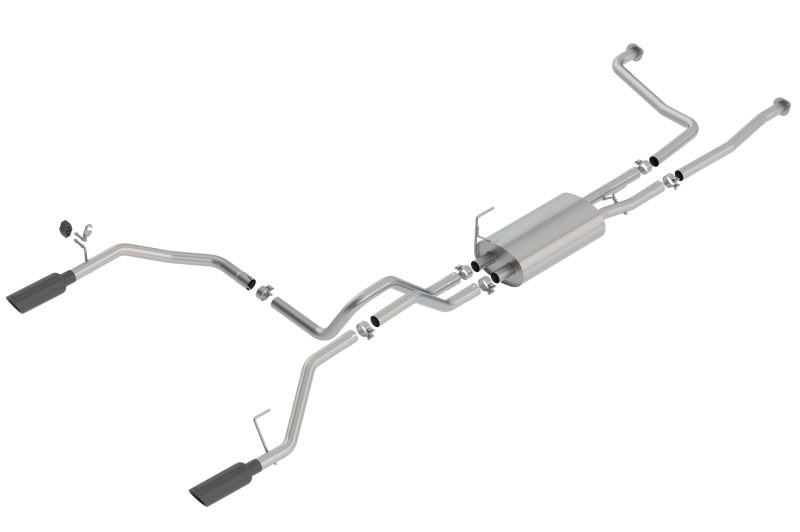 Borla 16-19 Nissan Titan 5.6L V8 2WD/4WD S-Type Catback Exhaust - Black Chrome Tips 140796BC