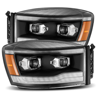 AlphaRex 06-08 Dodge Ram LUXX-Series LED Projector Headlights Black