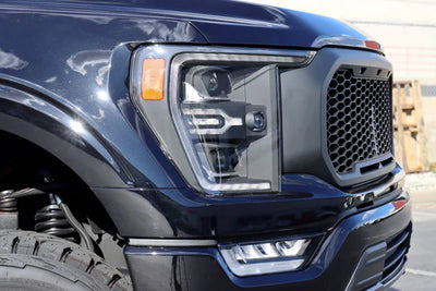 AlphaRex 21-23 Ford F150 / 21-23 Ford F150 Raptor LUXX-Series LED Projector Headlights Alpha-Black