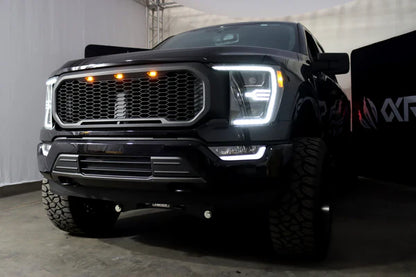 AlphaRex 21-23 Ford F150 / 21-23 Ford F150 Raptor LUXX-Series LED Projector Headlights Black