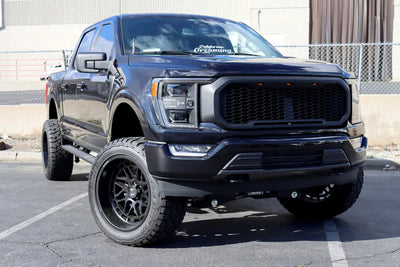 AlphaRex 21-23 Ford F150 / 21-23 Ford F150 Raptor LUXX-Series LED Projector Headlights Black