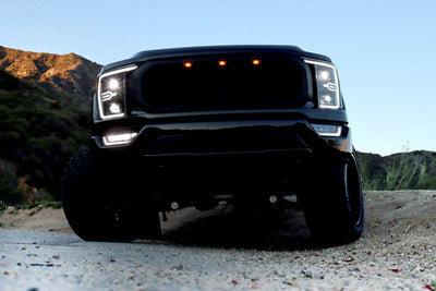 AlphaRex 21-23 Ford F150 / 21-23 Ford F150 Raptor LUXX-Series LED Projector Headlights Black
