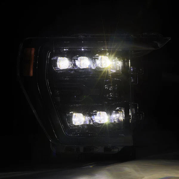 AlphaRex 21-23 Ford F150 / 21-23 Ford F150 Raptor NOVA-Series LED Projector Headlights Alpha-Black