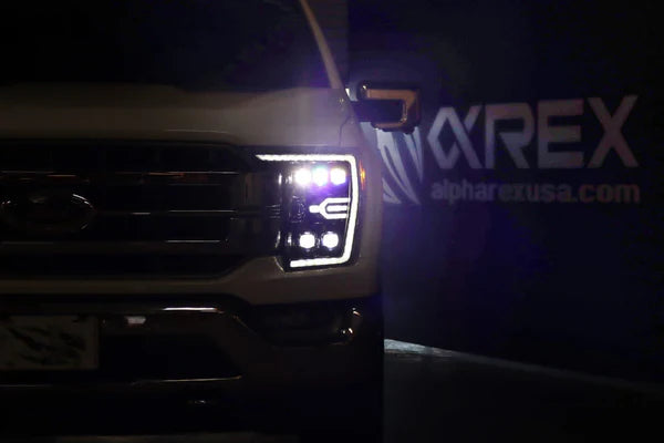 AlphaRex 21-23 Ford F150 / 21-23 Ford F150 Raptor NOVA-Series LED Projector Headlights Alpha-Black