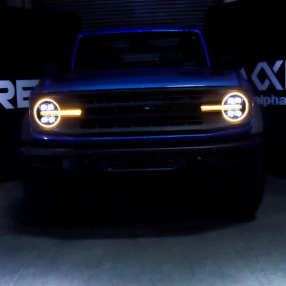 AlphaRex 21-25 Ford Bronco /22-25 Ford Bronco Raptor NOVA-Series LED Projector Headlights Alpha-Black