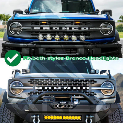 AlphaRex 21-25 Ford Bronco /22-25 Ford Bronco Raptor NOVA-Series LED Projector Headlights Alpha-Black