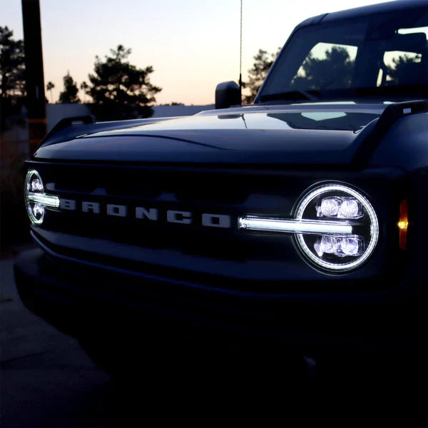 AlphaRex 21-25 Ford Bronco /22-25 Ford Bronco Raptor NOVA-Series LED Projector Headlights Alpha-Black
