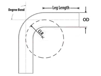 HPS Performance Products HPS 2-3/4" OD 100 Degree Bend 6061 Aluminum Elbow Pipe Tubing 16 Gauge w/ 2 3/4" CLR