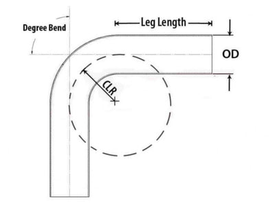 HPS Performance Products HPS 4" OD 100 Degree Bend 6061 Aluminum Elbow Pipe Tubing 16 Gauge w/ 5 1/2" CLR