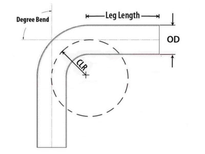 HPS Performance Products HPS 3-1/2" OD 35 Degree Bend 6061 Aluminum Elbow Pipe Tubing 16 Gauge w/ 3 1/2" CLR