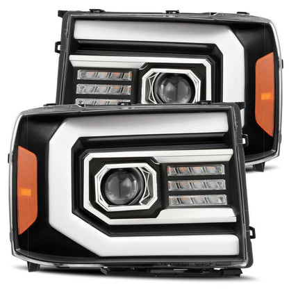AlphaRex 07-13 GMC Sierra PRO-Series Halogen Projector Headlights Black