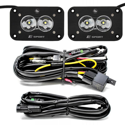 Baja Designs S2 Sport Black Flush Mount LED Light Pod Reverse Kit - Work/Scene