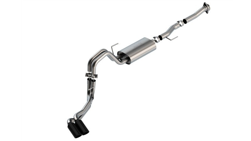 Borla F-150 2021 5.0L 2dr RC SB (122.8 WB) XL/XLT 3/2.25 DSE Cat-Back S-Type Black Chrome Tips 140876BC