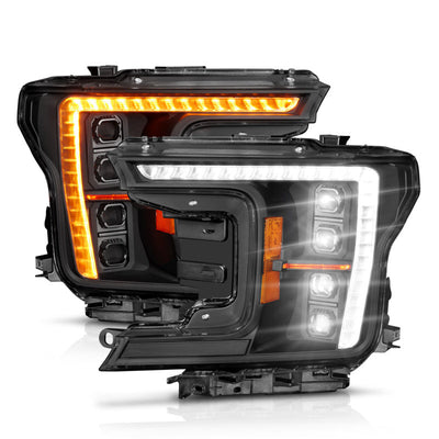 ANZO 18-20 Ford F-150 (w/Factory Halogen) Z-Series Full LED Proj Headlights Init/SeqSig - Pair 111589X