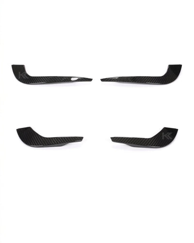 2017–2019 Audi A4 S-Line / S4 B9 Sedan Front Bumper Fins – Carbon Fiber