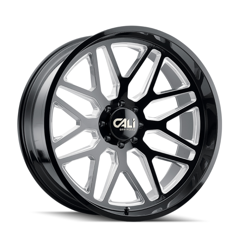 Cali Off-Road 9115 Invader 20x10 / 6x139.7 BP / -25mm Offset / 106.1mm Hub Gloss Black Milled Wheel 9115-2183BM