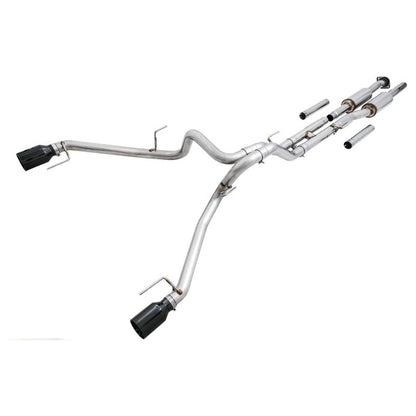 AWE Tuning 2017+ Ford Raptor 0 FG Performance Exhaust System - w/ Diamond Black Tips