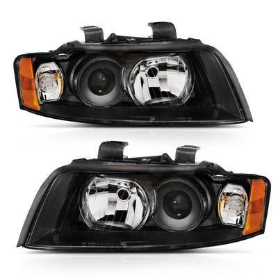 ANZO 2002-2005 Audi A4 Projector Headlight Black G2 (Halogen Type) 121528