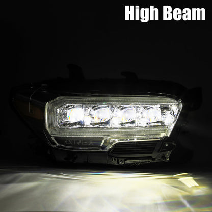 AlphaRex 16-23 Toyota Tacoma NOVA-Series LED Projector Headlights Black