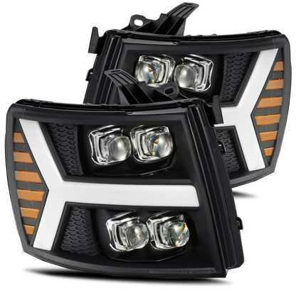 AlphaRex 07-13 Chevrolet Silverado NOVA-Series LED Projector Headlights Black