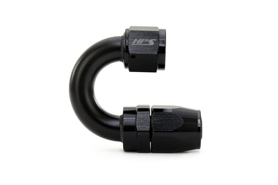 HPS Performance Products Compression Double Swivel Hose End to AN Female, Aluminum, Black