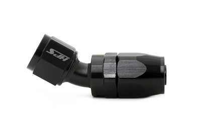 HPS Performance Products Compression Double Swivel Hose End to AN Female, Aluminum, Black