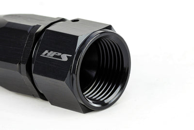 HPS Performance Products Compression Double Swivel Hose End to AN Female, Aluminum, Black
