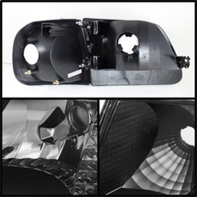 xTune Ford F150 97-03 / Expedition 97-02 Crystal Headlights w/Corner Black HD-JH-FF15097-SET-AM-BK