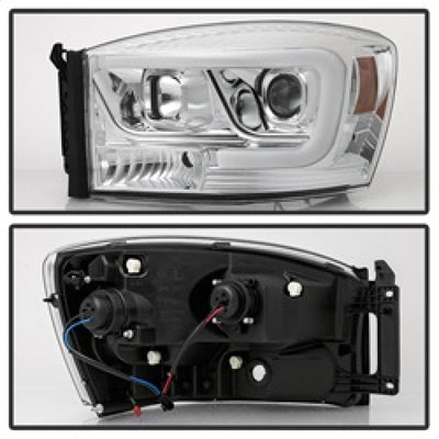 Spyder Dodge Ram 1500 06-08 V2 Projector Headlights - Light Bar DRL - Chrome (PRO-YD-DR06V2-LB-C) 5085290