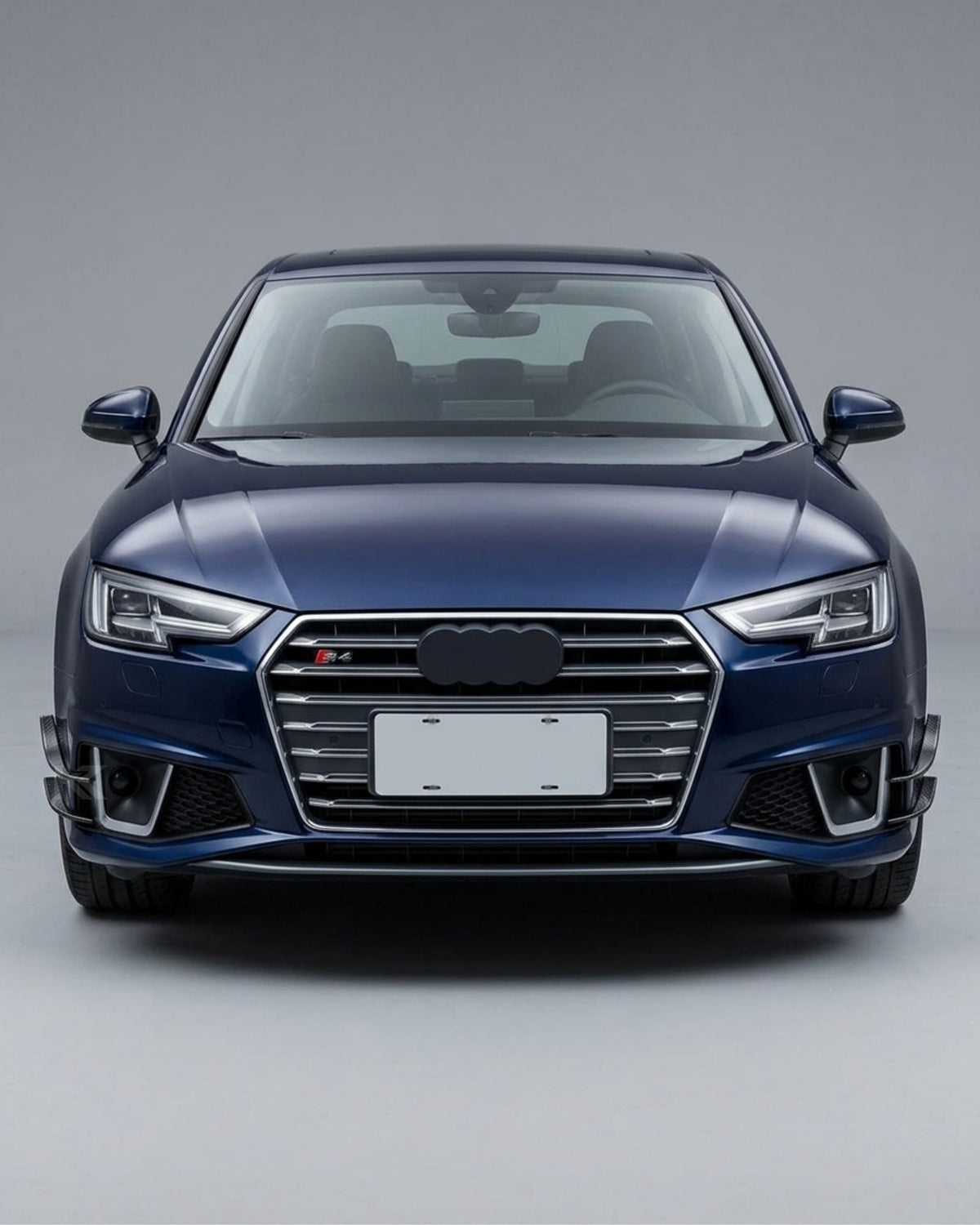 2017–2019 Audi A4 S-Line / S4 B9 Sedan Front Bumper Fins – Carbon Fiber
