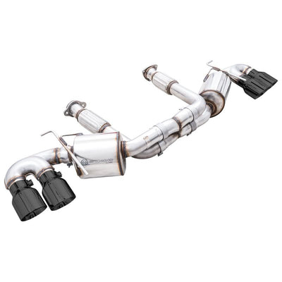AWE Tuning 2020+ Chevrolet Corvette (C8) Touring Edition Exhaust - Quad Diamond Black Tips