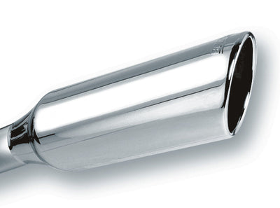 Borla 2.25in Inlet 4in Round Rolled Angle Cut x 12in Long Embossed Exhaust Tip 20245